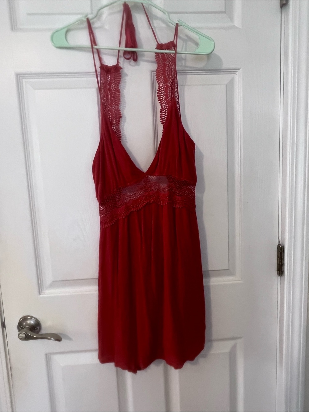 Lulu's Orange Lace-Trim Dress